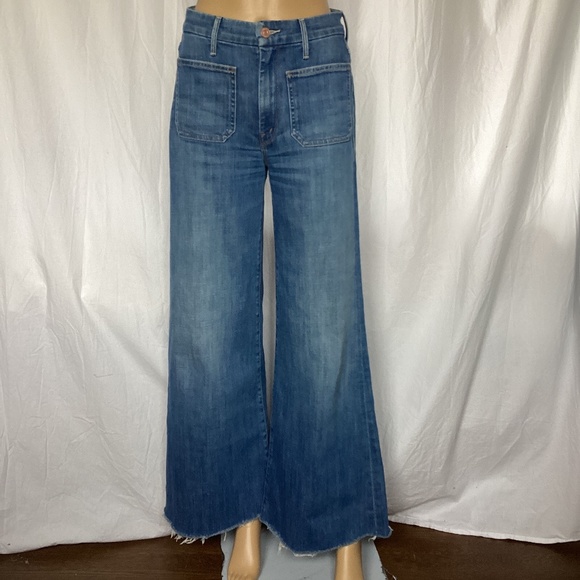 Mother Denim - Mother The Patch Pocket Roller Fray in Beginner’s Luck Jeans   Size 26 Wide Leg